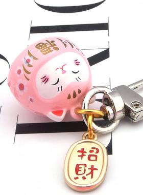 创意新款铜招财猫水音铃铛 卡通猫咪钥匙扣铃挂饰 DIY钥匙扣铃铛