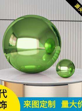 不锈钢球挂饰商场娱乐场所装饰彩色球亮光镜面空心不锈钢圆球绿色