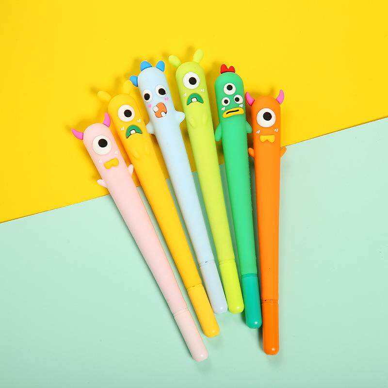 创意硅胶软水笔 可爱小怪兽卡通个性韩国网红中性笔定制厂家直销