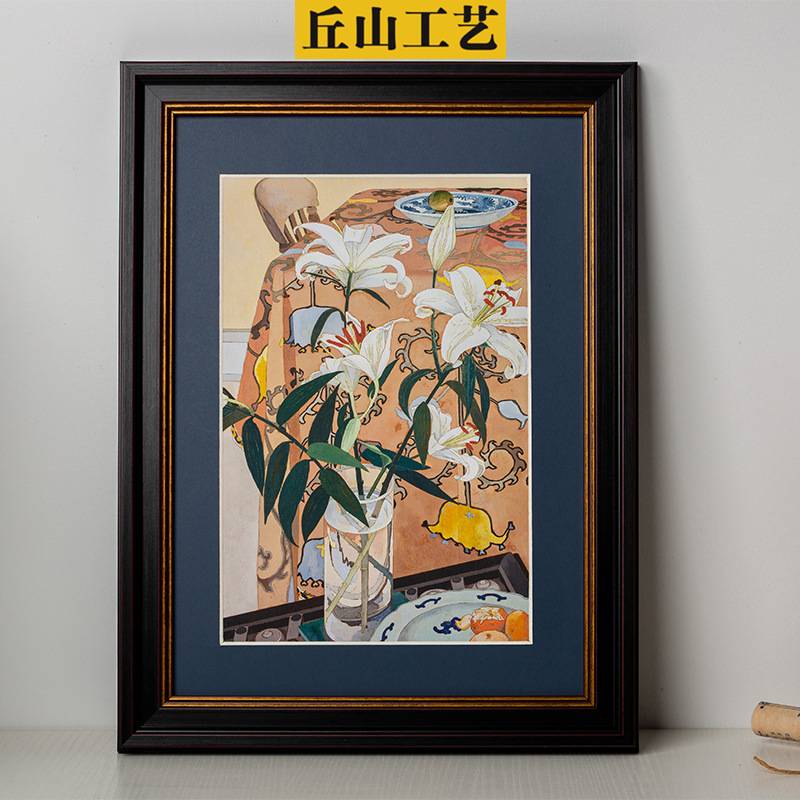 植物花卉复古装饰画客厅餐厅桌面欧式摆件小众花瓶艺术壁画高端画图片