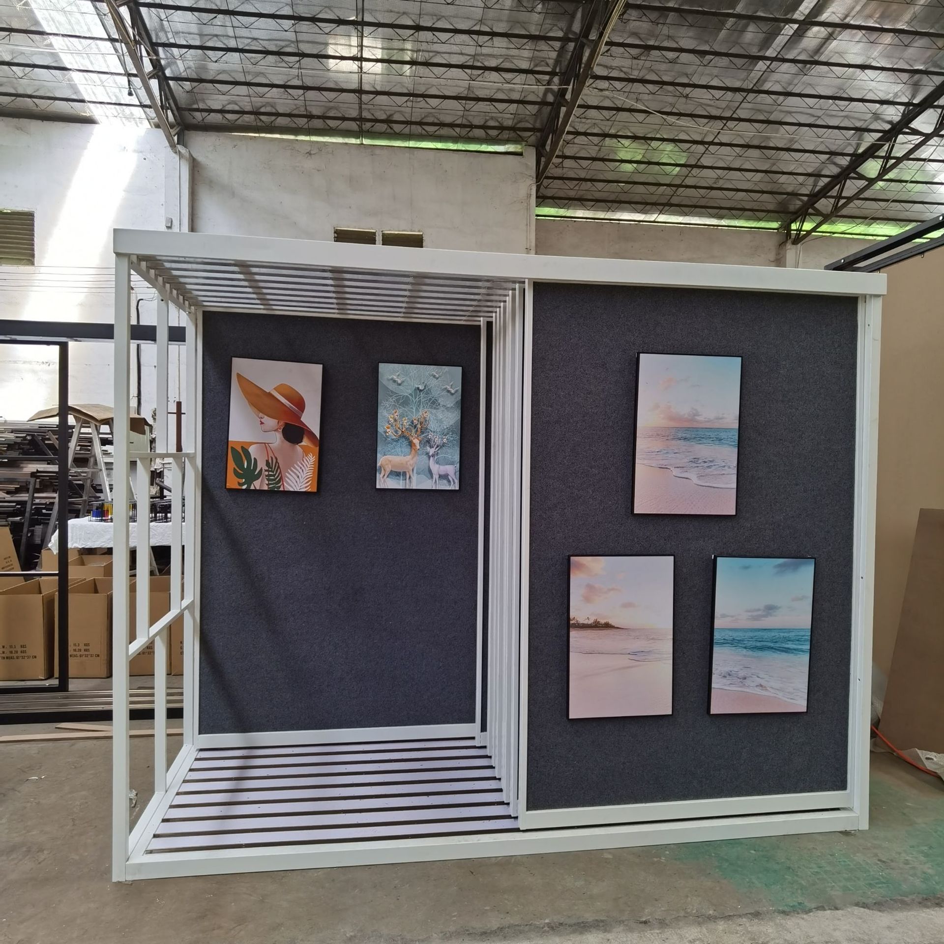 挂画展架抽拉油画装饰画婚纱照相框国画推拉样品展示架立式落地式