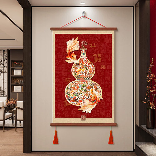 新中式福禄呈祥玄关装饰画