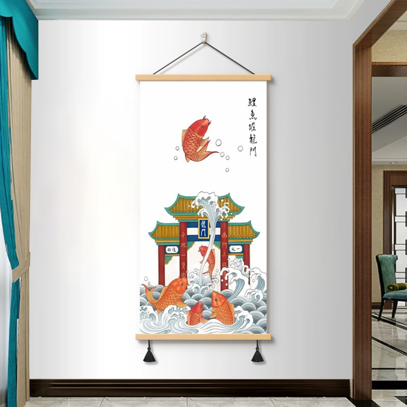 画堂主鲤鱼跃龙门鱼跃龙门高考必胜金榜题名祈愿装饰画卷轴挂画,家居饰品,现代装饰画,淘宝优惠券,粉丝福利购,淘宝优惠卷