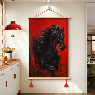 马到成功骏马客厅装饰画现代简约入户玄关挂画酒店抽象高级感壁画