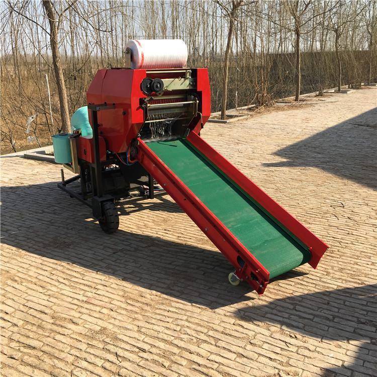 大包块套袋打包机饲料加工设备草料打捆包膜机牛羊草料加工设备