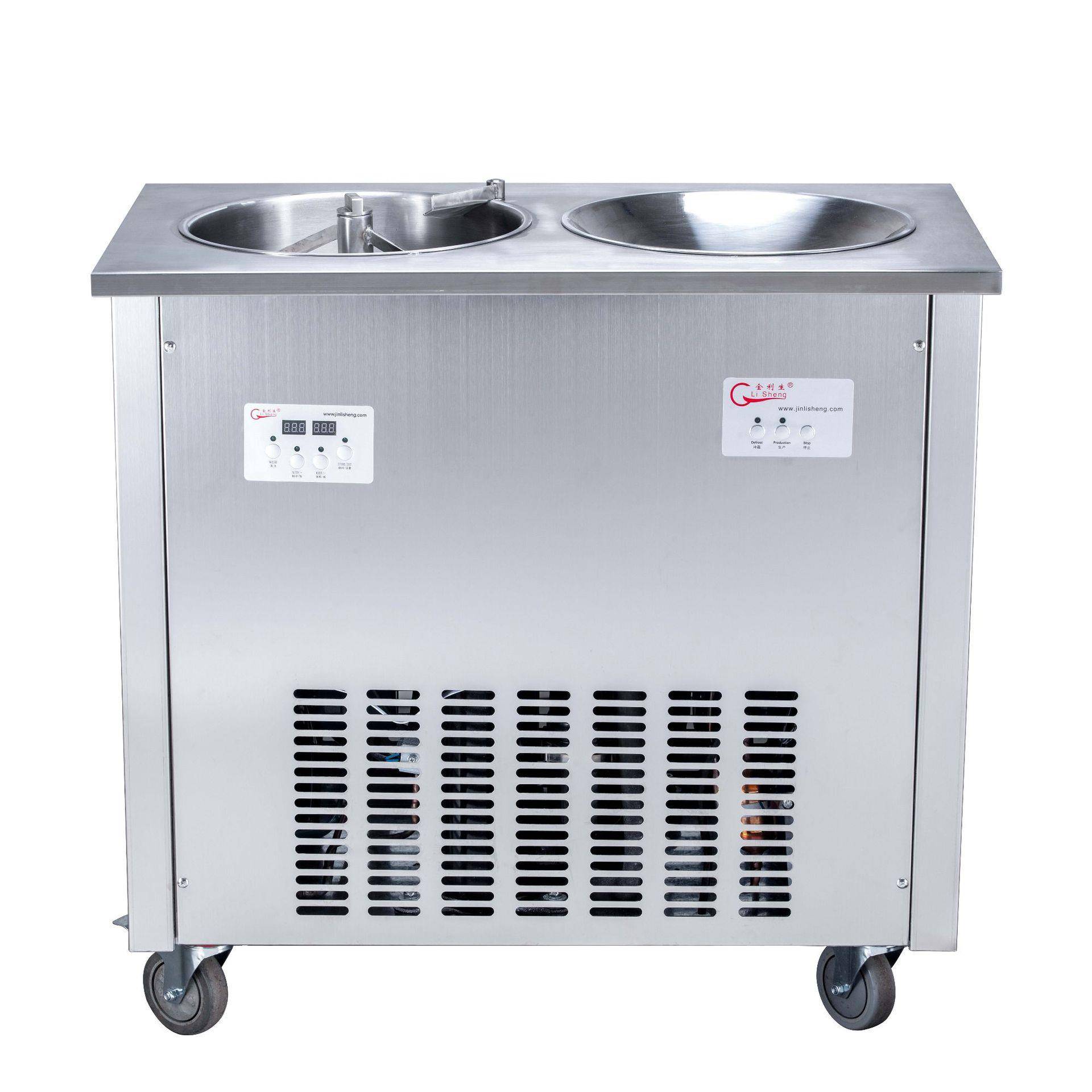 商用炒冰机炒酸奶机双锅商用炒冰淇淋机酸奶冰淇淋机水果冰沙机