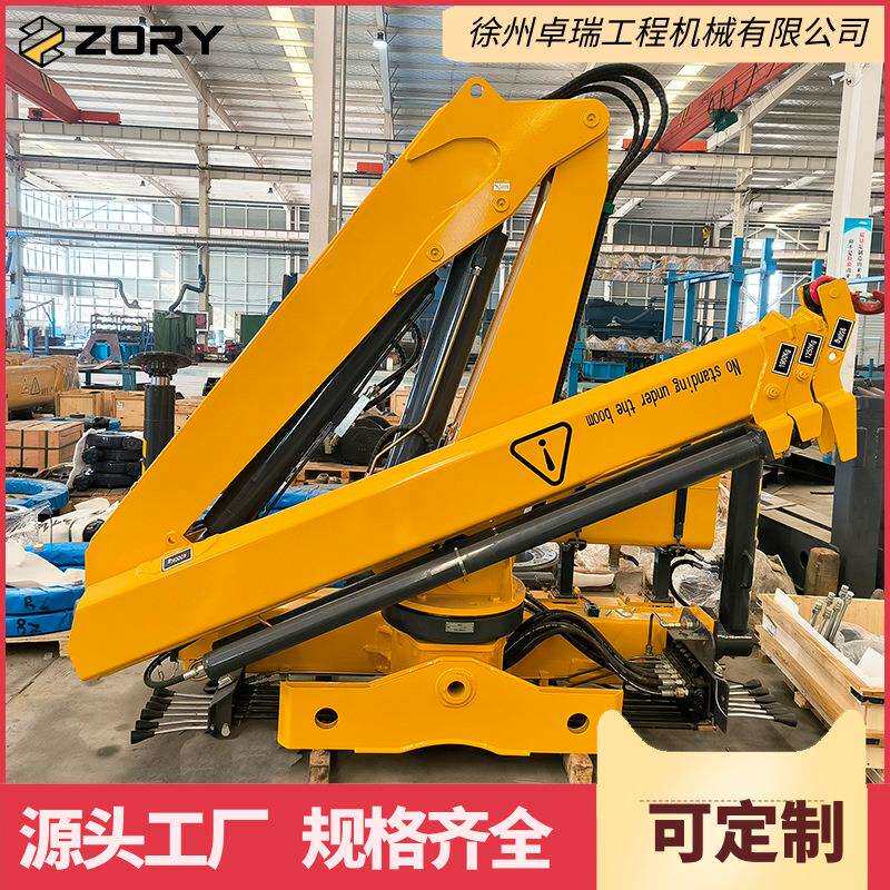 4吨全回转折臂吊液压折臂随车吊带支撑腿伸缩式汽车吊360°旋转