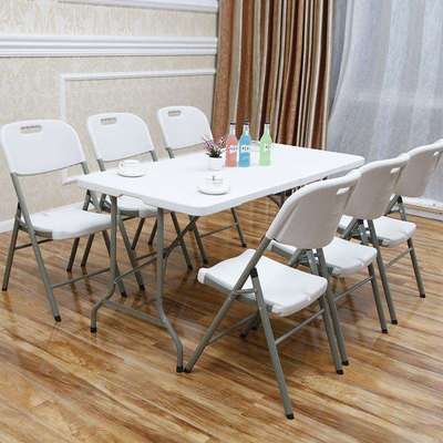 Y*折叠桌子餐桌家用简易长方形夜市摆摊地摊便携式户外长条小饭桌