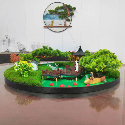 酒店饭大圆桌芯摆花餐中间