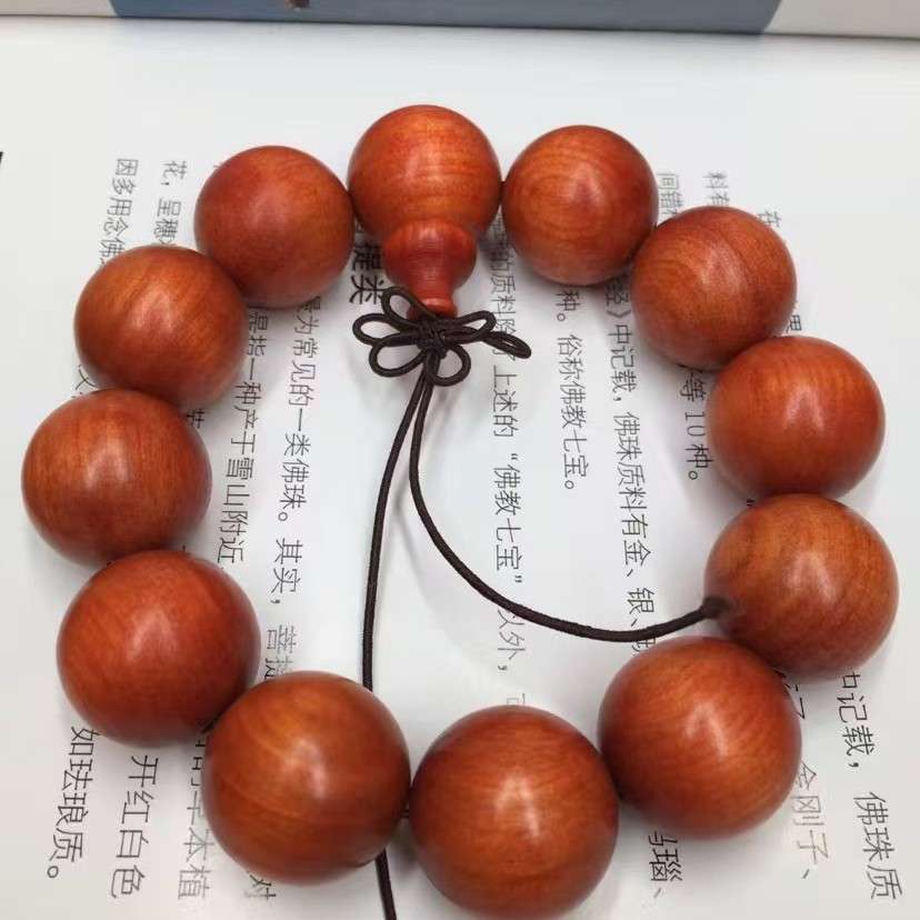 印尼全透血龙木手链佛珠原木手串文玩可