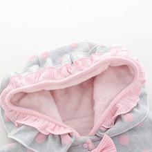 冬款女童装儿童斗篷宝宝加厚加绒蝴蝶结披肩圆点公主披风短款上衣