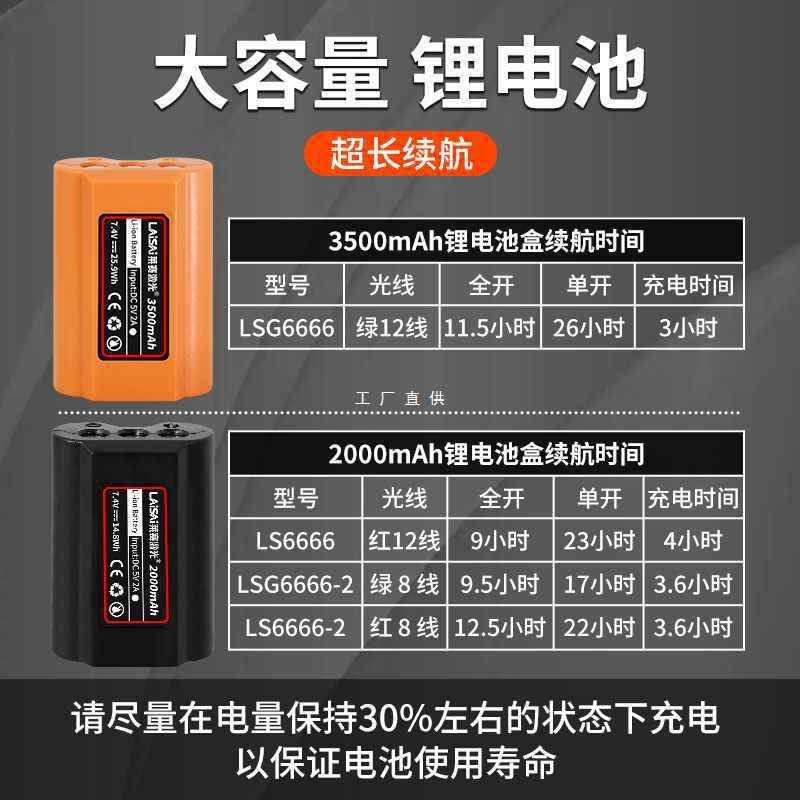 6E3X莱赛12线激光水平仪LSG6666高精度强光细线砌墙红外线绿光贴