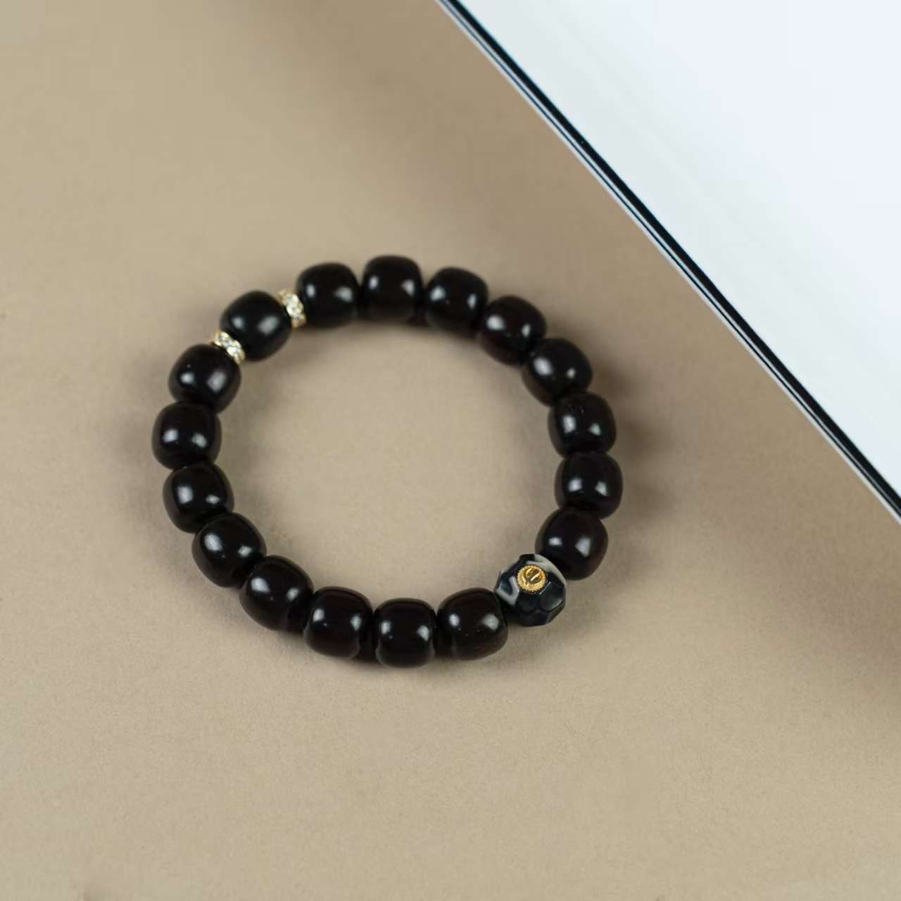 印度小叶紫檀新中式老型手串搭配天珠文玩佛珠手链情侣手串可代发