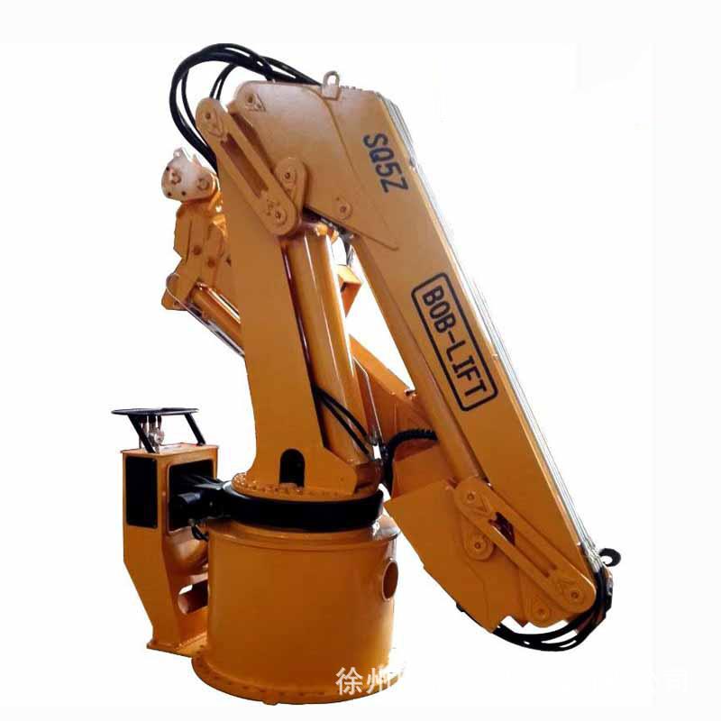 徐州5吨液压式船用起重机小型折臂船吊可配动力系统车载小吊机
