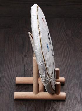 榉木简约茶叶展示架 榉木茶叶架 普洱茶饼支架创意家居用品木制品