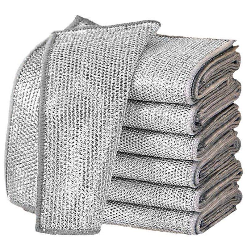 钢丝洗碗布清洁金属刚丝抹布厨房专用不沾油易清洗银丝刷碗神器