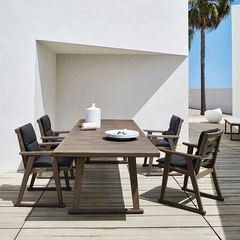 定花园别墅户外桌椅套装庭院制阳台桌椅柚组民柚木卡瑞宿酒合店木