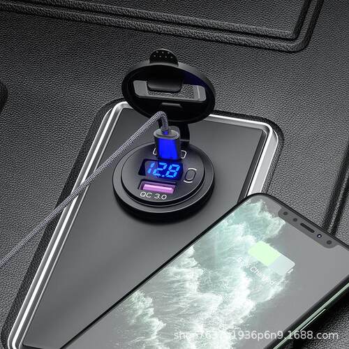 QC3立.0车充1QC+PD8W+快充PD0W手机2超级快充AC双独车载充电