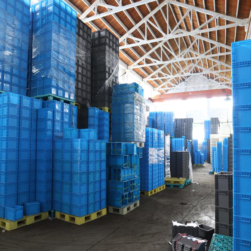 厂家现货周转箱 塑料胶斜插式带盖TAY大号e塑蓝u色长方形工物流业