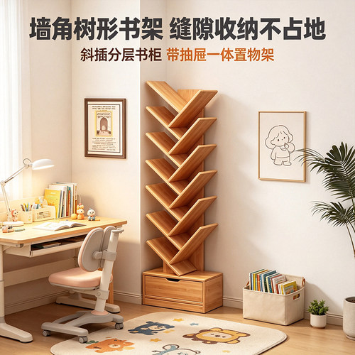 书架创意斜向分层省空间简约书柜