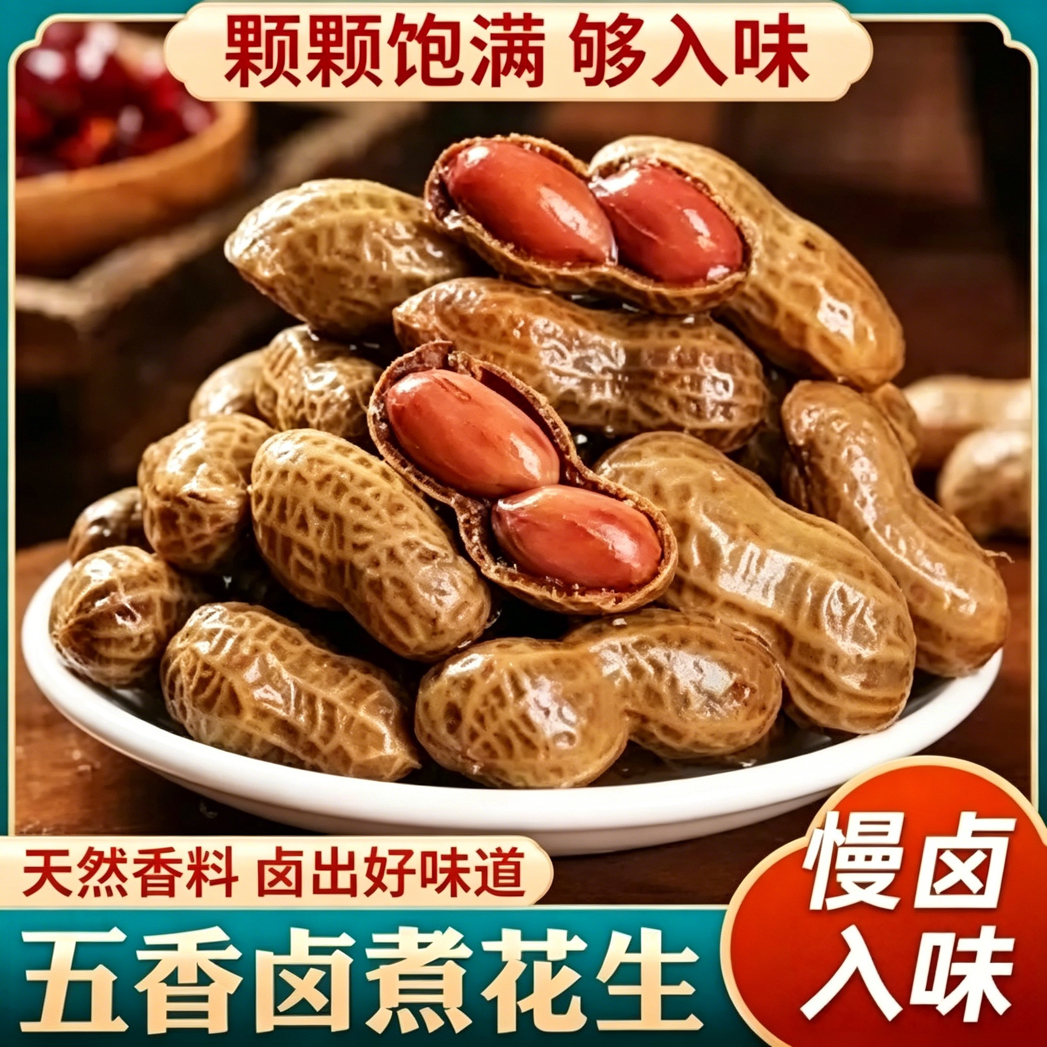 五香卤煮花生500g开袋即食水煮卤图片