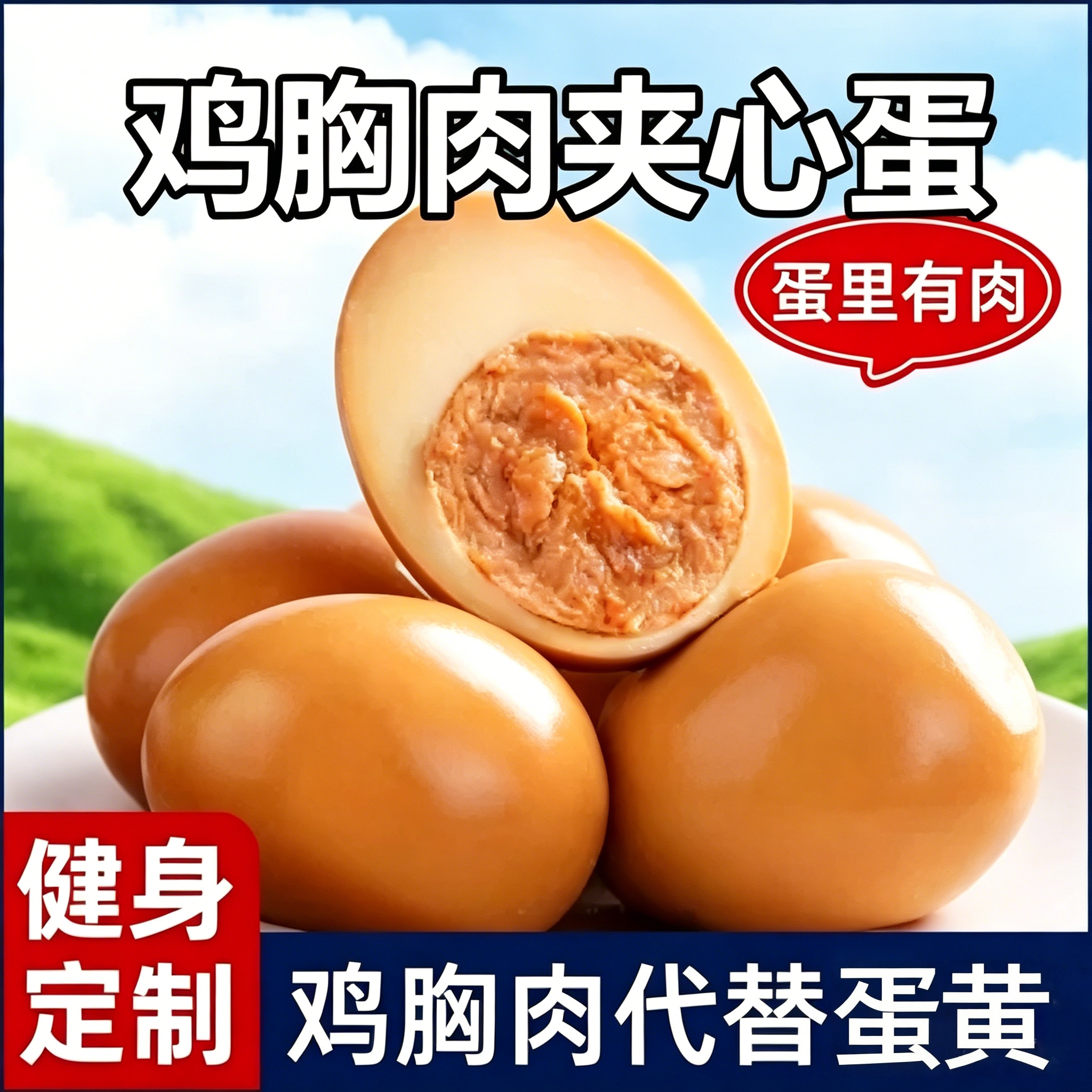 即食卤蛋鸡胸肉夹心蛋鸡蛋早餐速食减健康卡肥代餐饱腹解馋零食品
