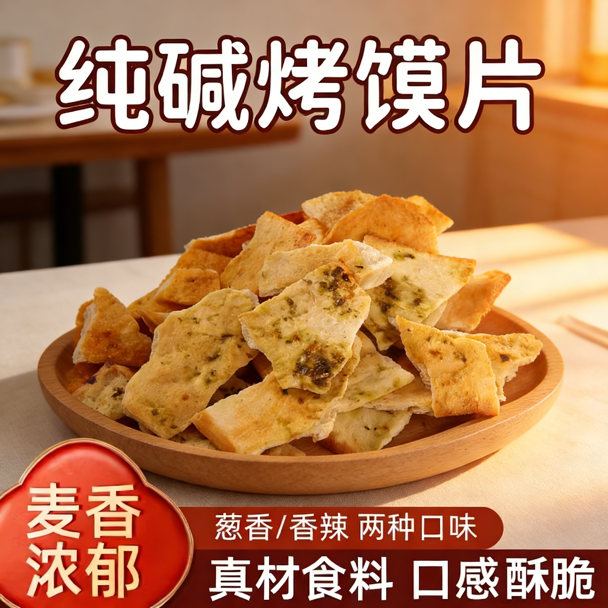 纯碱烤馍片山西特产老式馍片休闲零食早餐小吃碱水馍丁吕梁馒头片