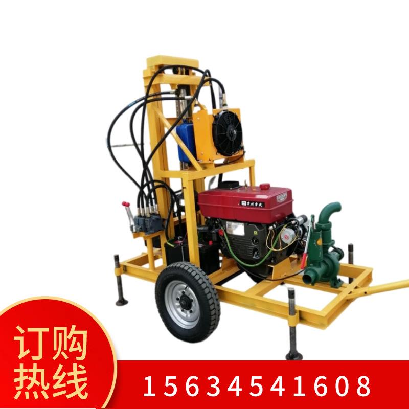22马力柴油液压打井机轮式行走操作方便150米民用灌溉钻井机
