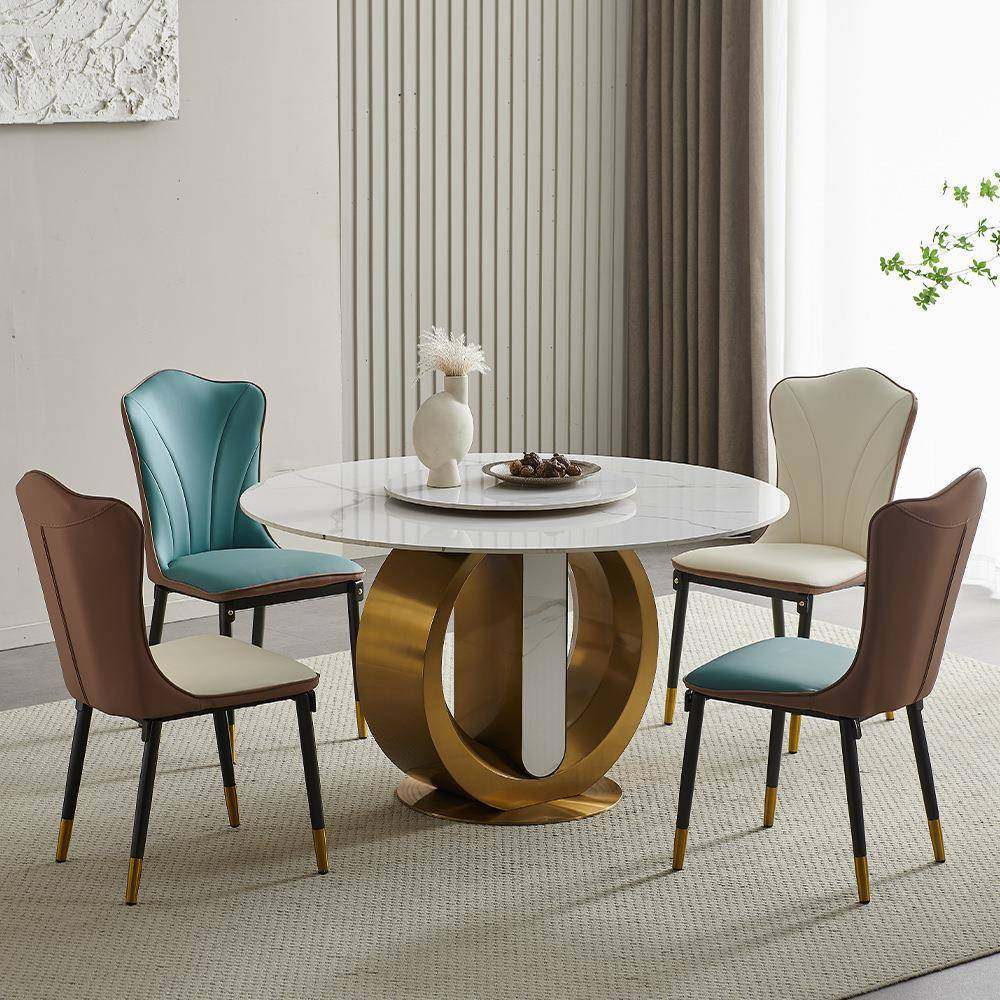 北欧轻奢大理石圆桌带转盘家用客厅现代简约小户型岩板餐桌椅组合,家装灯饰光源,其它灯具灯饰,淘宝优惠券,粉丝福利购,淘宝优惠卷