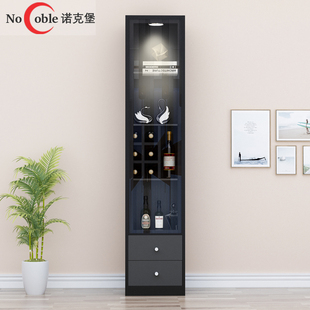 玻璃柜家用欧式 酒柜现代简约靠墙电视边柜餐厅柜落地式 客厅小酒柜