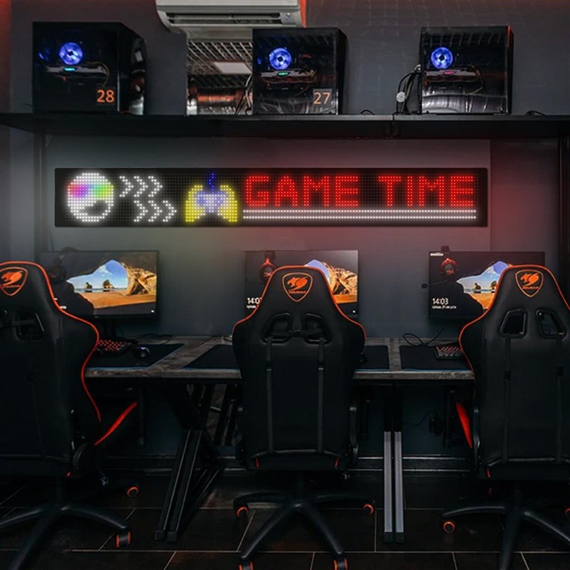 电竞房间a装饰氛围灯时钟像素LED显示屏DIY编辑屏幕文字动画拾音