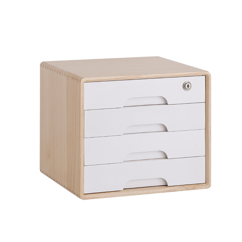 桌面收纳盒抽屉式多层储物架办公室A4纸多L功能整理书柜简约木质