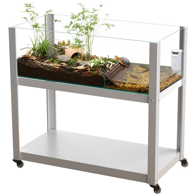 乌龟水陆饲养缸家用黄缘闭壳半水龟E专用造景箱生态缸绿植全套用