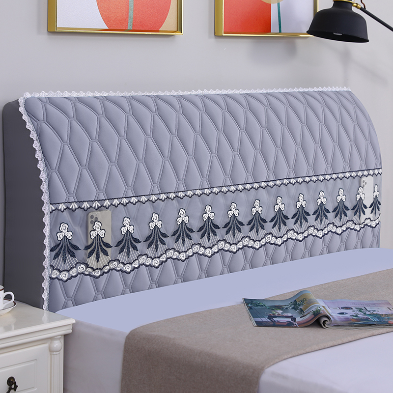 新款皮床头罩全包欧式实木床头罩C套布艺防撞加厚床头套保护套简