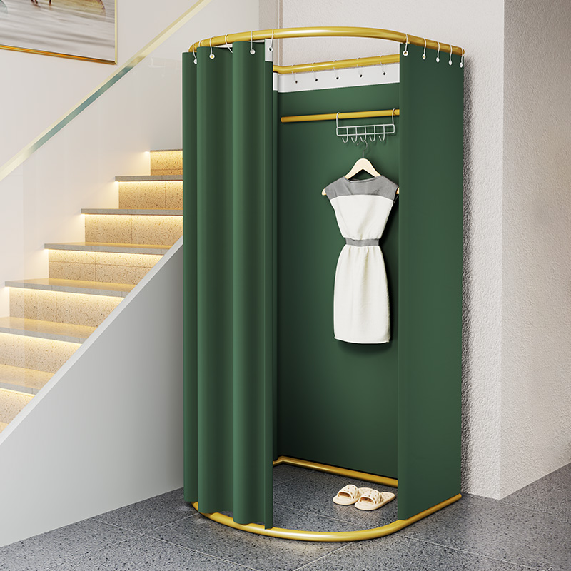 可移动试衣间轨道门帘服装店架子落地简易地M摊更衣室展示架换衣