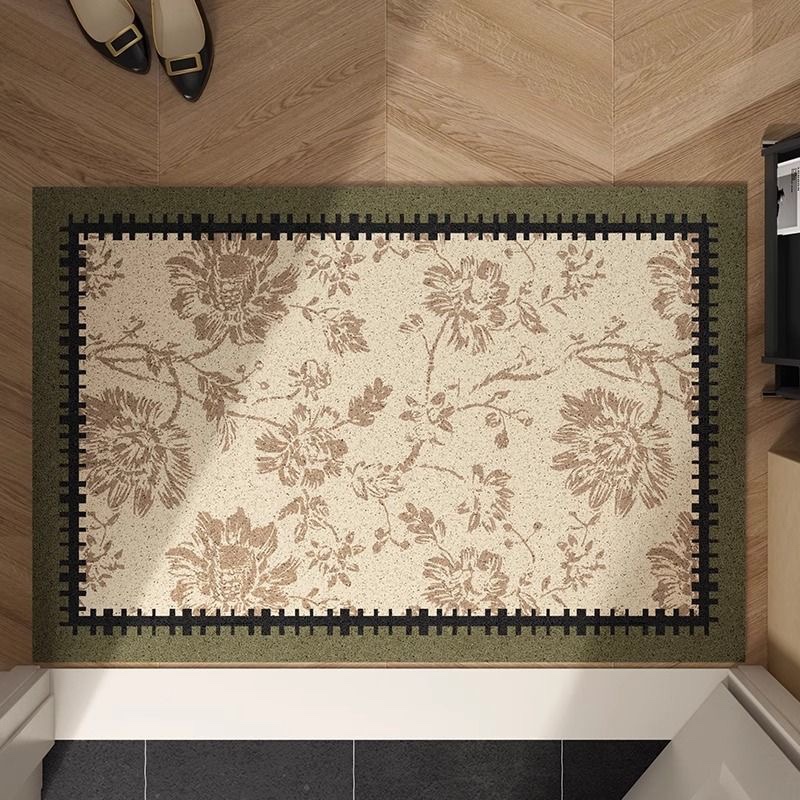 法式复古风高档入户门丝圈地垫家用进门口pvNc脚垫防滑耐脏可裁剪