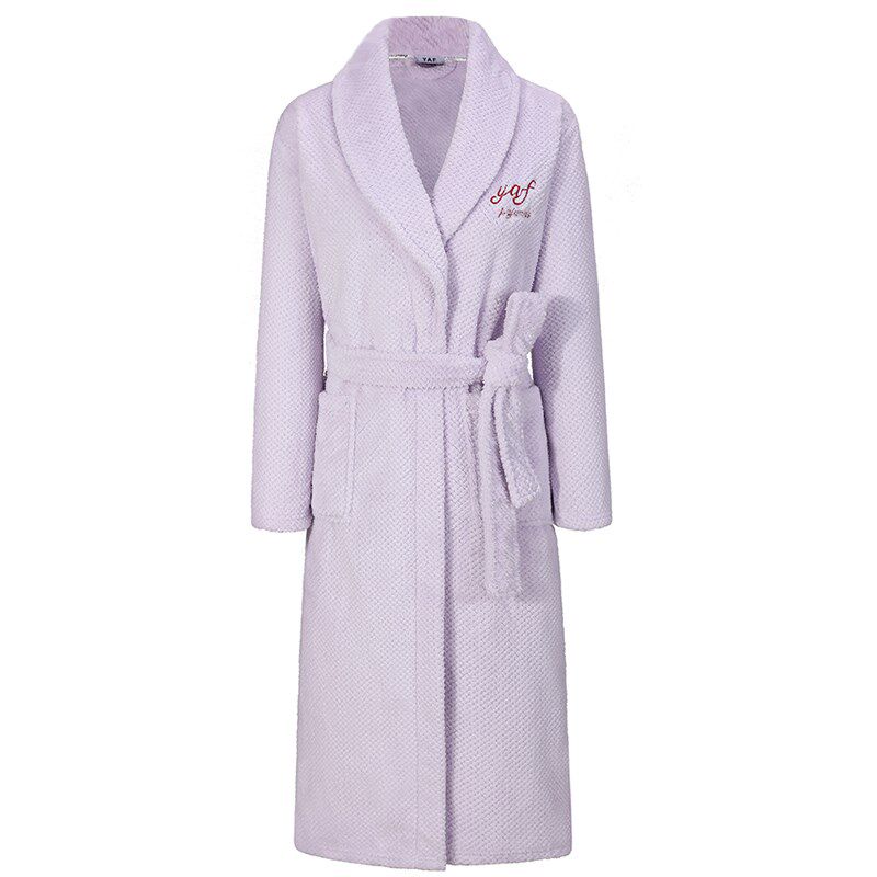 2025新款珊瑚绒吸n水浴袍女简约一体式睡袍男四季通用居家洗澡睡