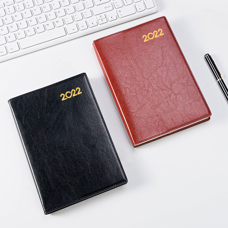 2022b年效率手册工作日程本笔记本子年历记事本一天一页皮本子定