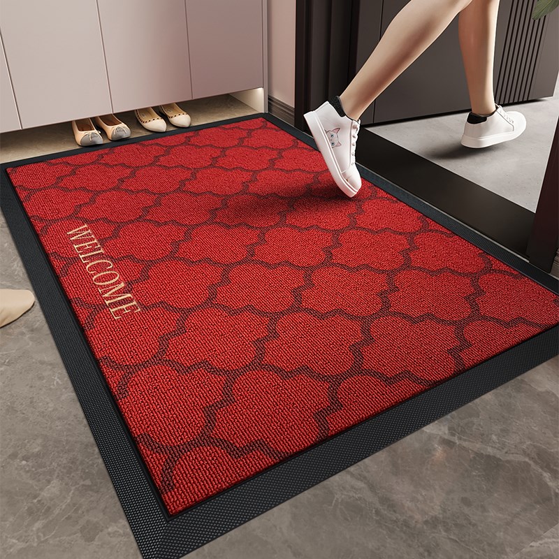 红色入户门地垫别墅豪宅高端大门口进F门防滑脚垫喜庆耐脏免洗地