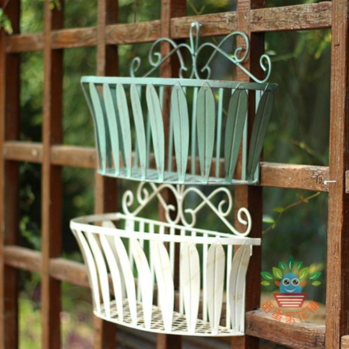 包邮 欧式铁艺壁挂n花篮 阳台挂篮花架 花园庭院装饰摆件花框