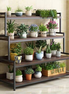 铁花架置R22BR53艺物架阳台家室用靠墙花架子客厅落地盆式多层内