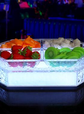 FGGP-BW1亚克力ED发光小吃盘拼盘酒KTV专用子水果盘架创L意四六格