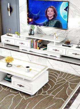 欧式钢璃玻茶几代简约客厅电化视柜组合桌子现茶台小户型66198家