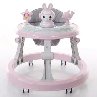 美乐童618M静音轮婴儿学步车折叠多功能防侧翻助步车宝宝童车