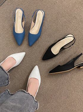 2cm低跟女士高跟蓝色婚鞋新娘鞋3粗跟上轿鞋平底黑色通勤职业单鞋