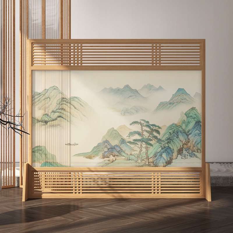 新中式屏风隔断客厅卧室遮挡家用现代简约进门玄关实木禅意座屏