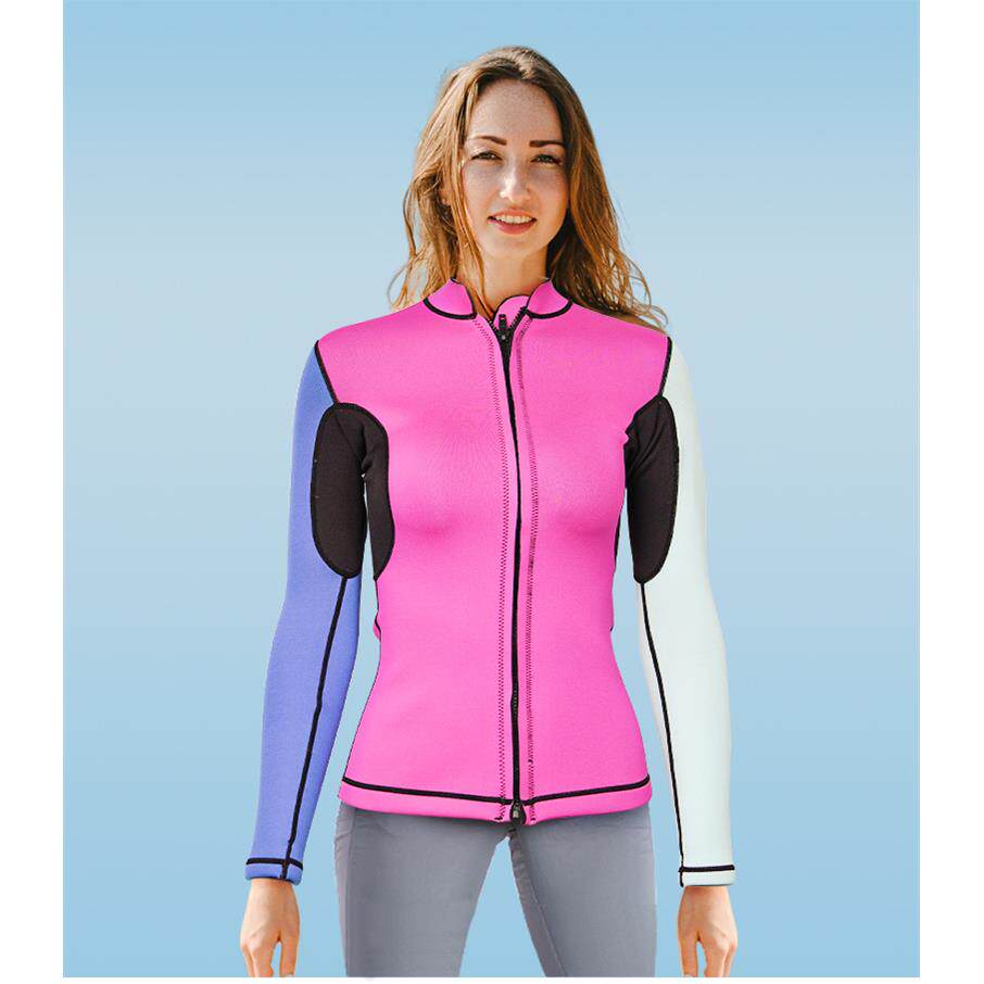 成人连体冲浪服保暖新款拼接湿式潜水服浮潜衣女带潜水2MM水母衣