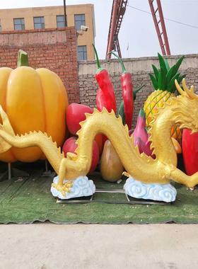 树脂玻璃钢仿铜龙雕塑龙长龙大型户外龙公园林景观龙摆件