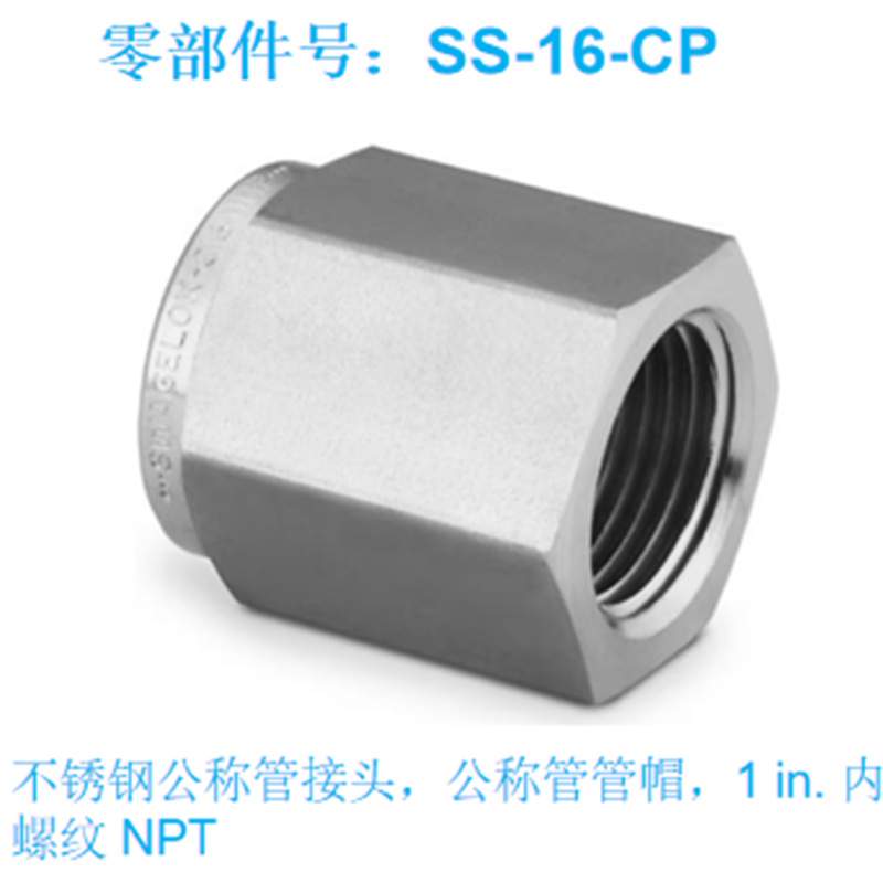 SS-16-CP世伟洛克Swagelok公称管管帽,1in.内螺纹NPT公称管接头