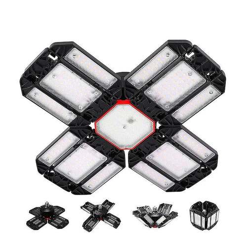 外贸折叠六叶车库灯照明雷达感应灯泡八叶变形灯折叠工矿灯飞碟灯